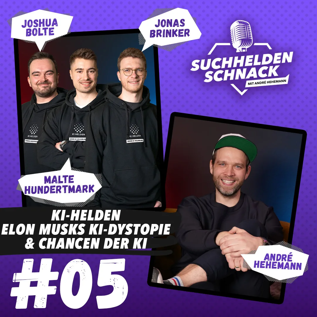 Cover: Elon Musks KI-Dystopie & Chancen der KI – Suchhelden Schnack Episode 05